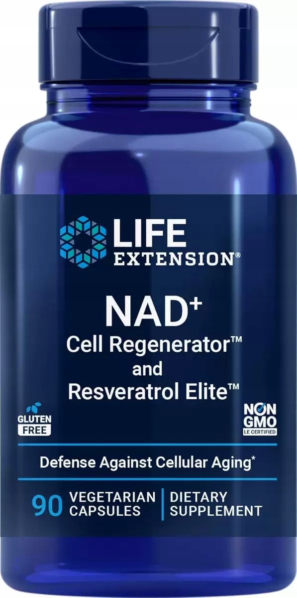 Life Extension NAD+ nikotynamid rybozyd, Trans-resweratrol, kwercetyna