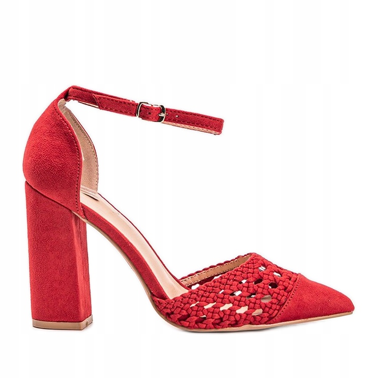 

Czerwone Skóra ekologiczna Buty Sandały r.38
