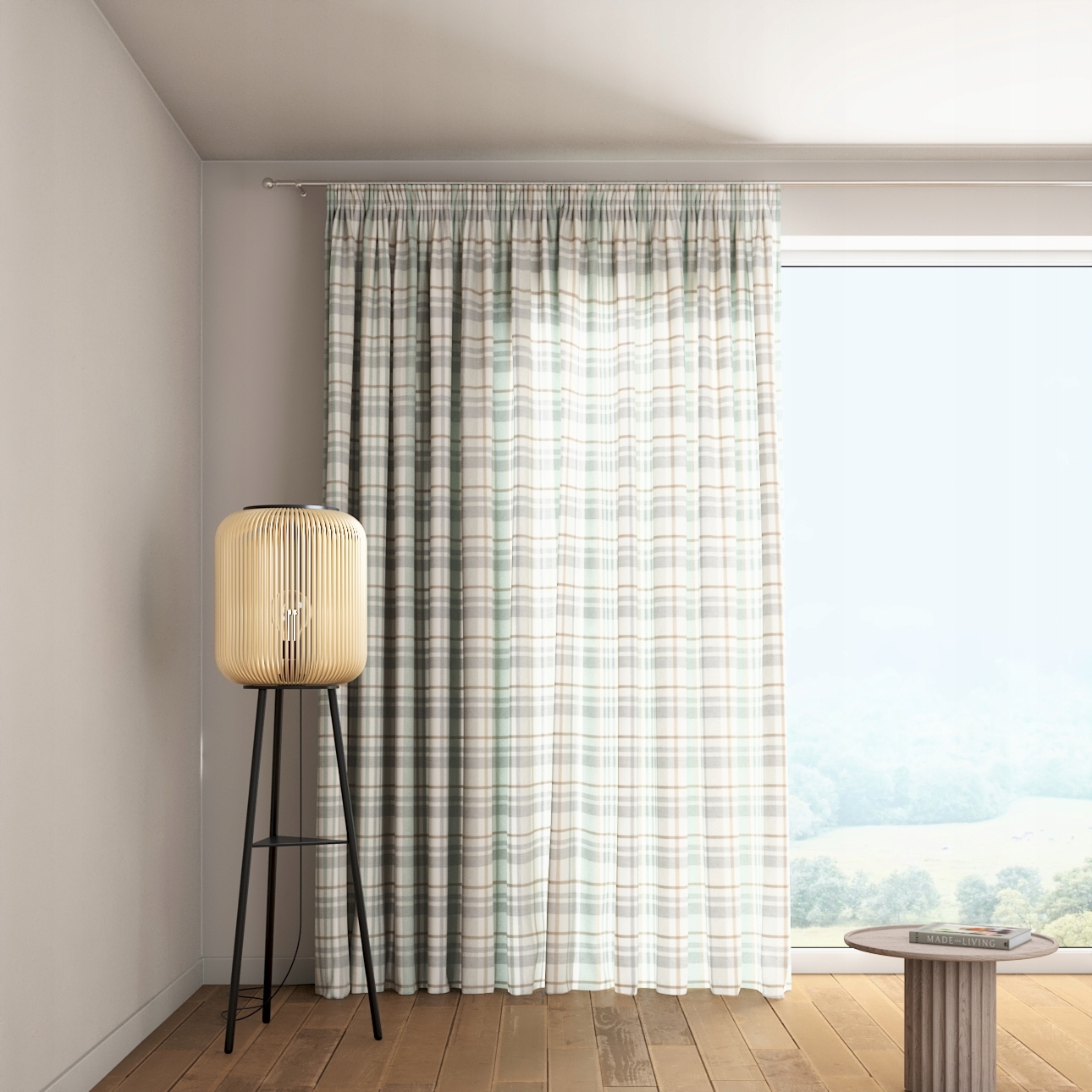 Záves na vlnitej páske 1 ks 140x260 cm zelený