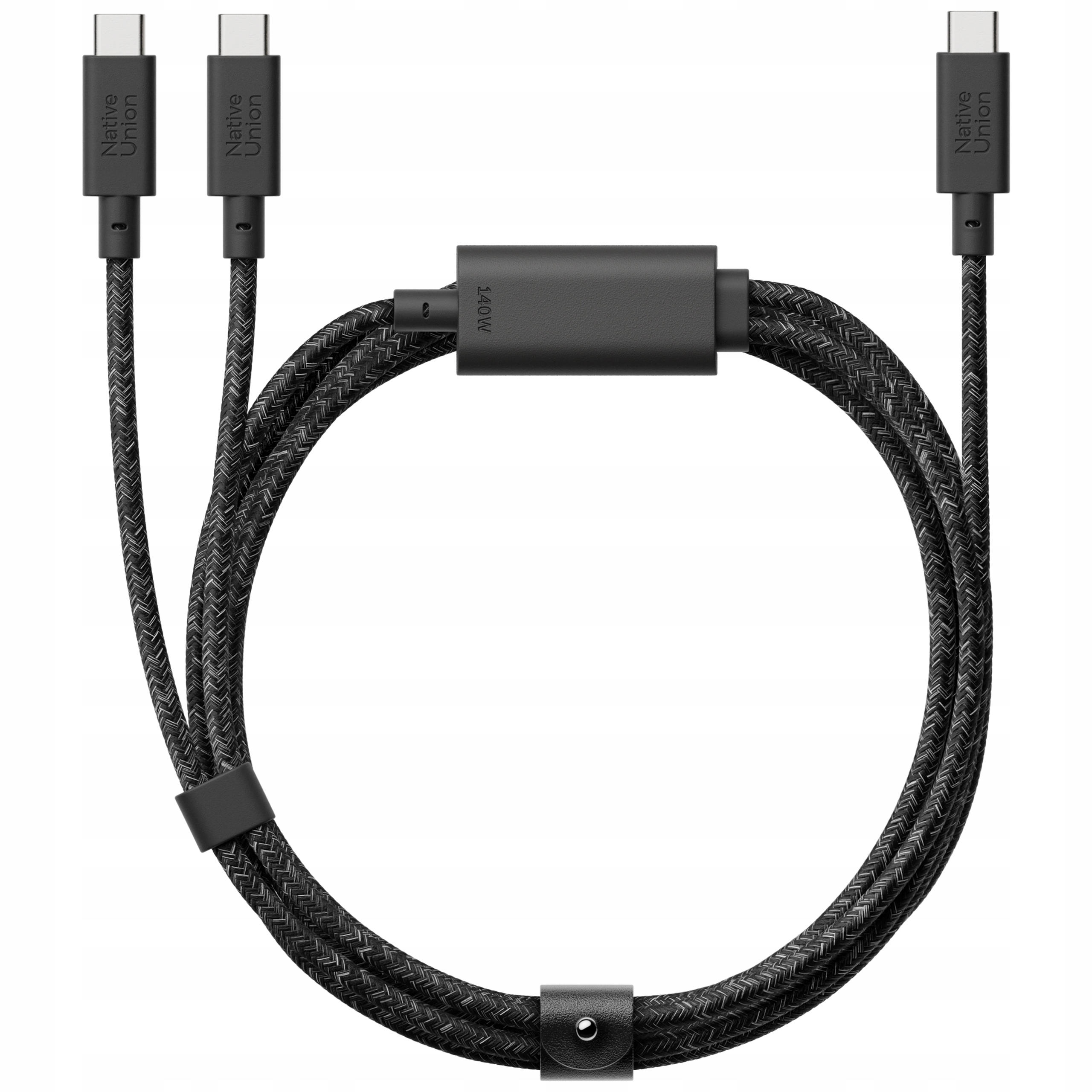 Native Union Belt Cable – kabel Usb-c na 2x Usb-c 140W 2 m Silný kabel 2v1