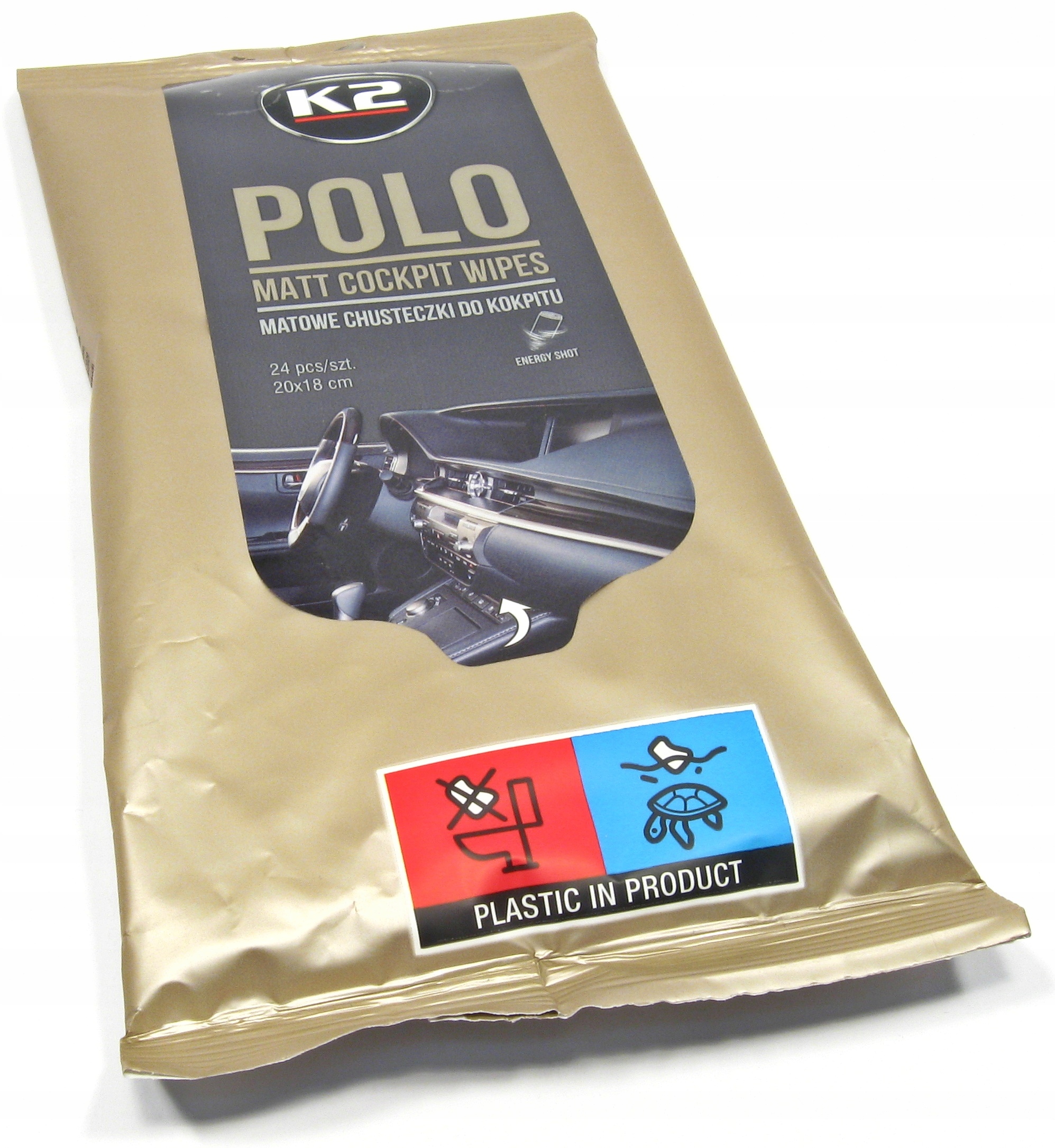 Chusteczki ściereczki mokre nasączone do kokpitu K2 Matowe 24szt