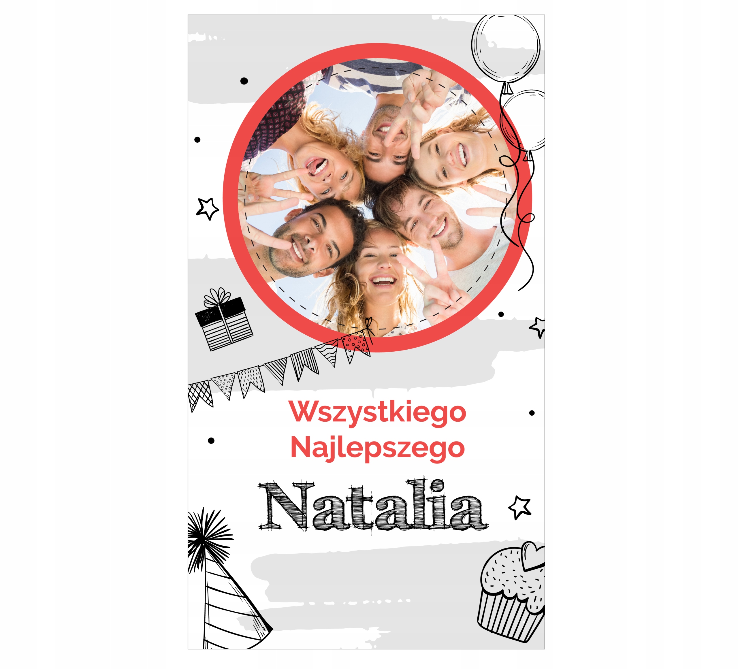 

Plakat na urodziny Urodzinowy ze zdjęciem 60cm