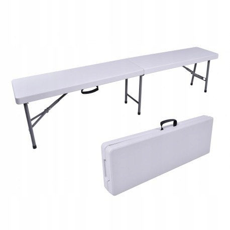 Skládací cateringová lavička do kufru 180 cm bílá