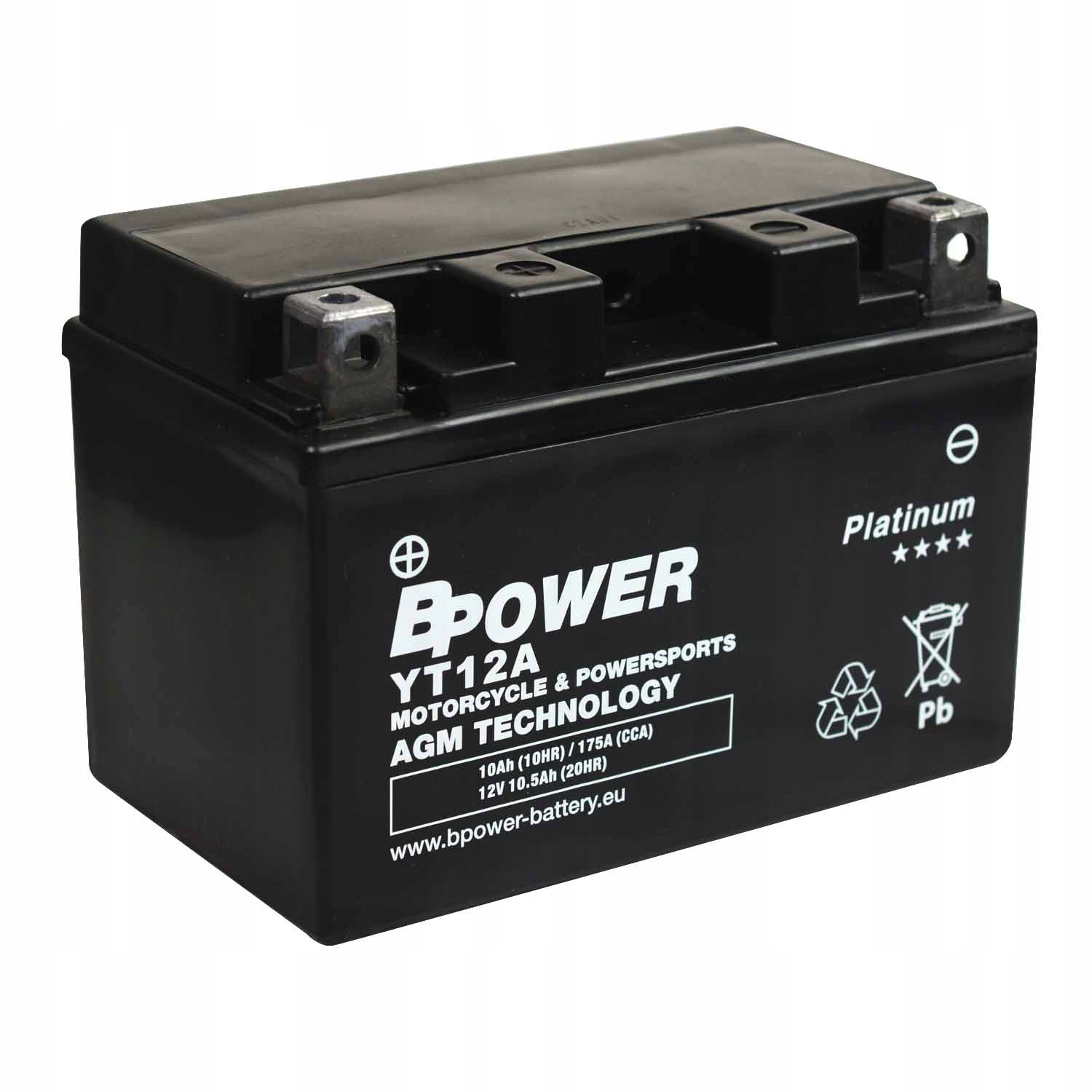 YT12A - BPower Platinum AGM YT12A-BS 12V 10Ah 175A ET12A