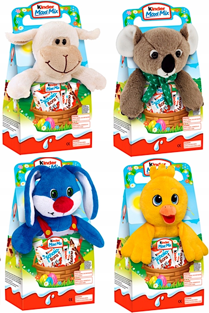 Plyšáci se sladkostmi Kinder Mix Ideální na Velikonoce 4 vzory 133 g