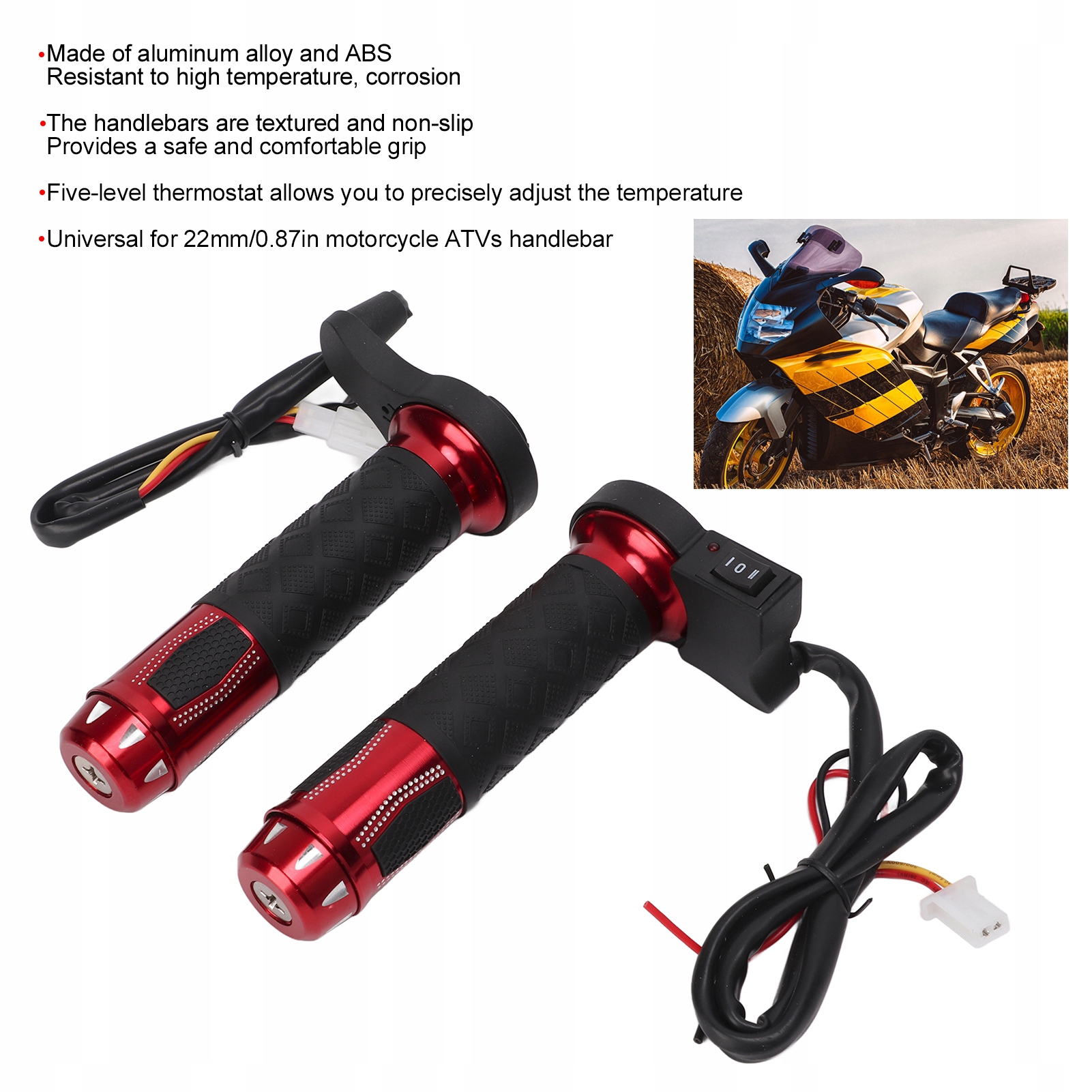 22MM PODGRZEWANE MANETKI DO MOTOCYKLA CZERWONY Producent inny