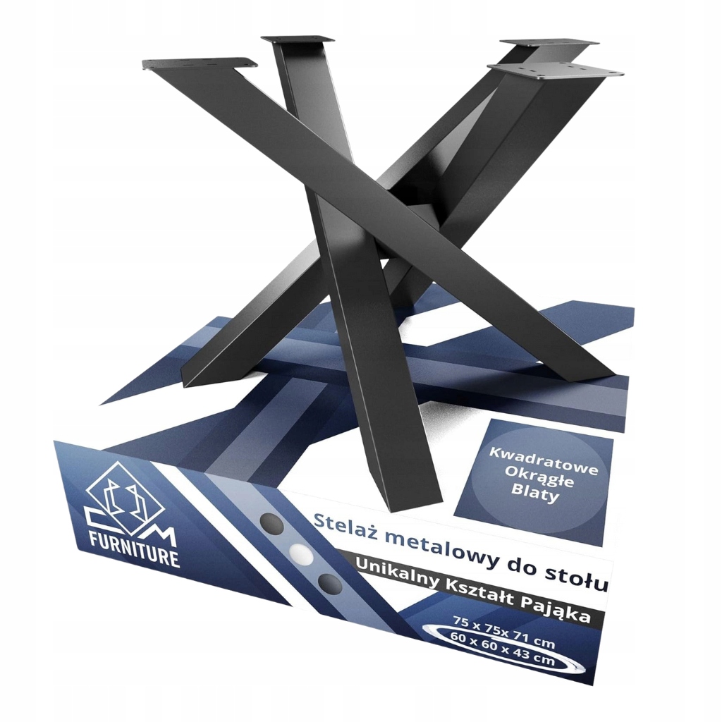 Noha Rošt Kovová Podstavka Pre Stolík Kávového Stola Loft Čierna