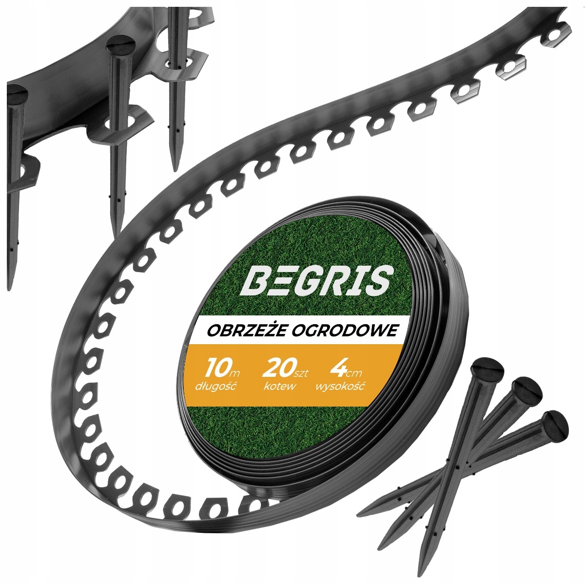 OBRZEŻE OGRODOWE TRAWNIKOWE 10M KOTWY GRATIS EASY