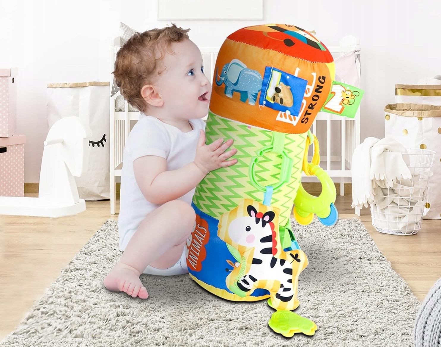 WAŁEK do RACZKOWANIA poduszka dla NIEMOWLĄT WALEC Materiał plastik tkanina