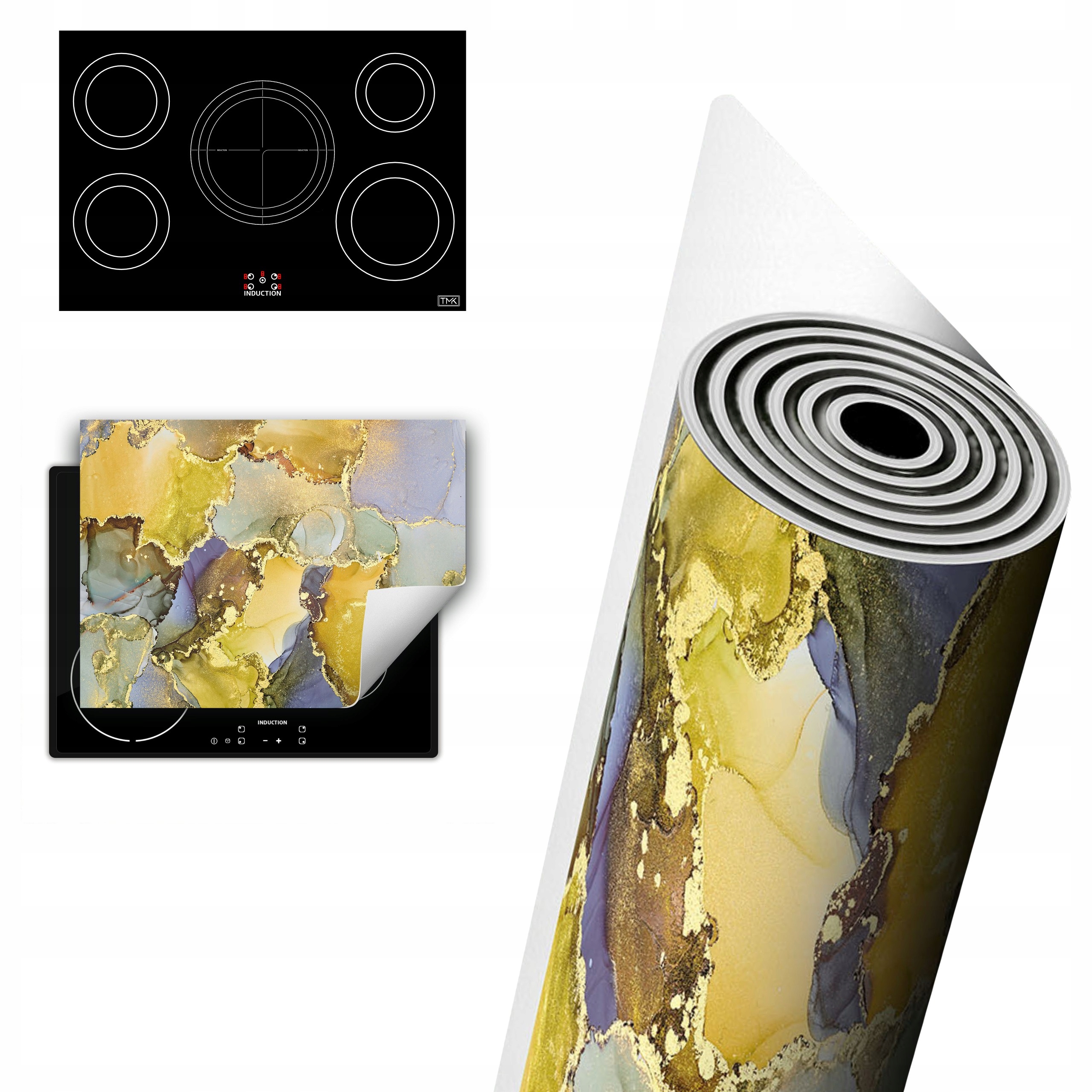 Vinylová Ochrana Na Indukci Deska 80x52 barevná mramor