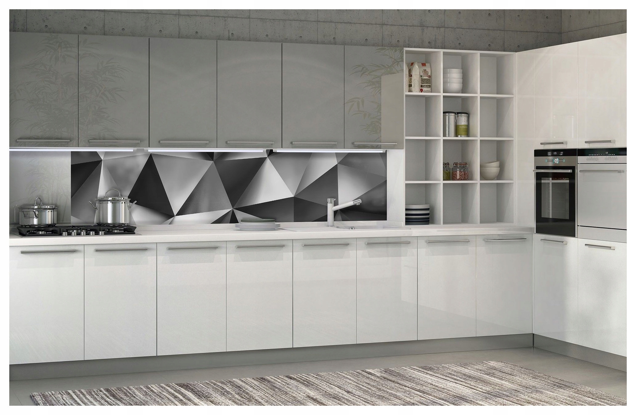 Fototapeta flizelina Geometrická abstrakce trojúhelníky šedé 250x60 lepidlo
