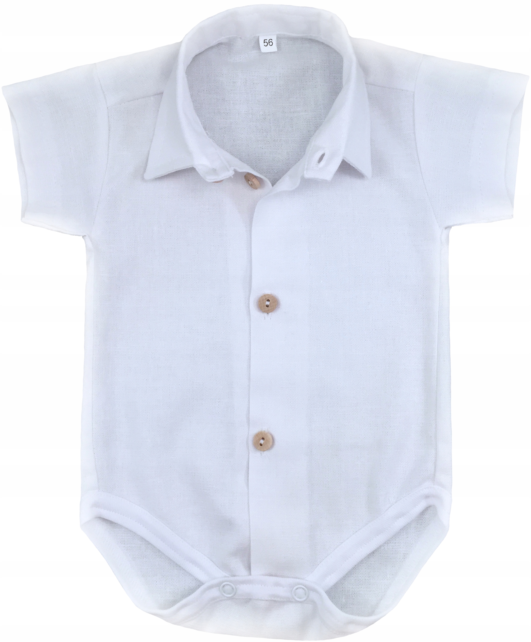 KOSZULOBODY białe lniane wizytowe 86 cm +12m len koszula