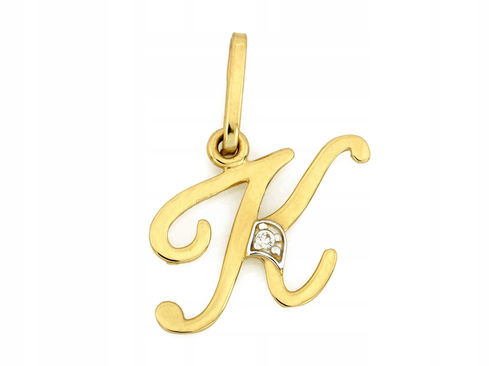 Zlatý přívěsek 585 písmeno K s bílou zirkonií 0.50 g iniciál Písmeno dárek