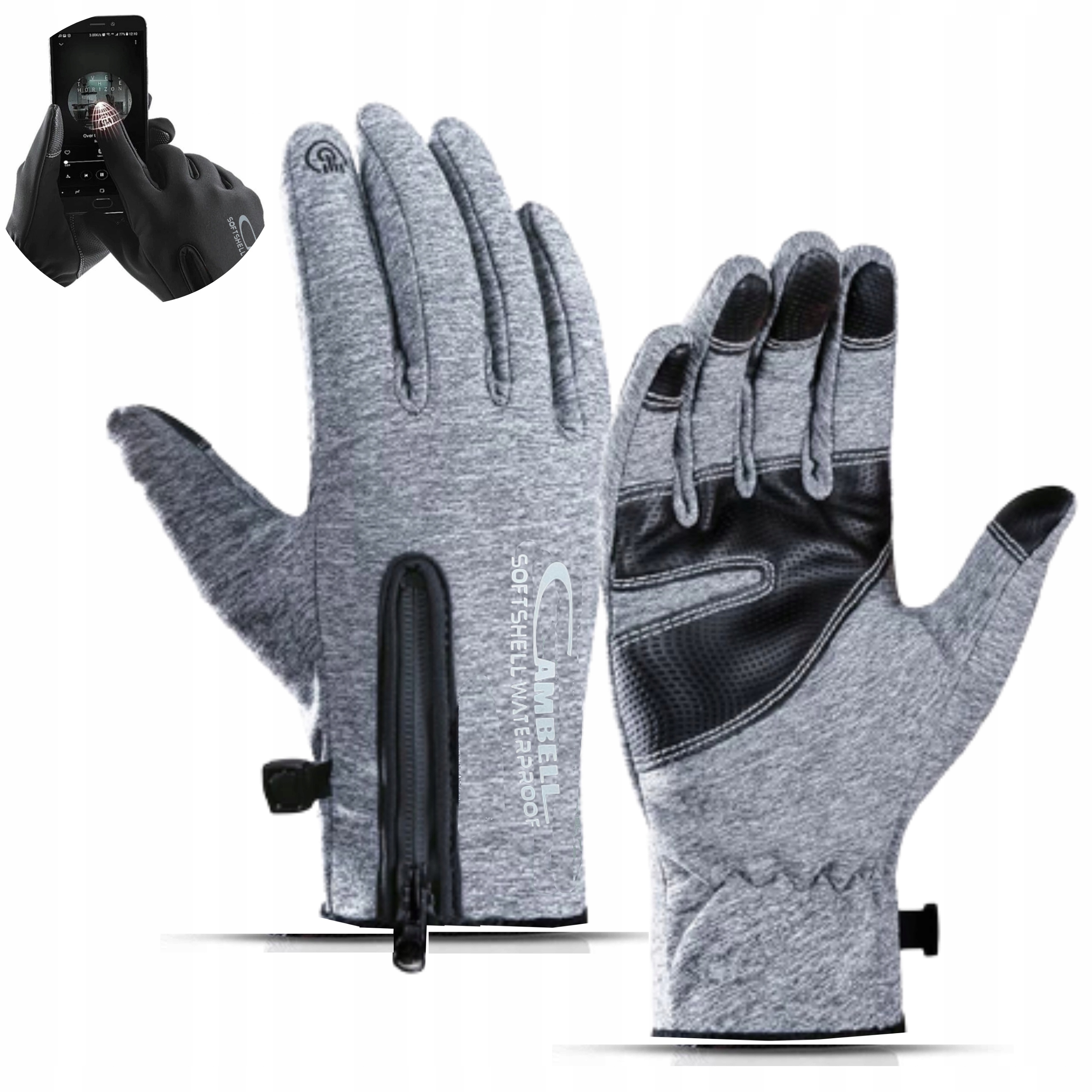 DOTYKOWE RĘKAWICZKI WODOODPORNE SPORTOWE RĘKAWICE ROWEROWE BIEGANIA ZIMOWE