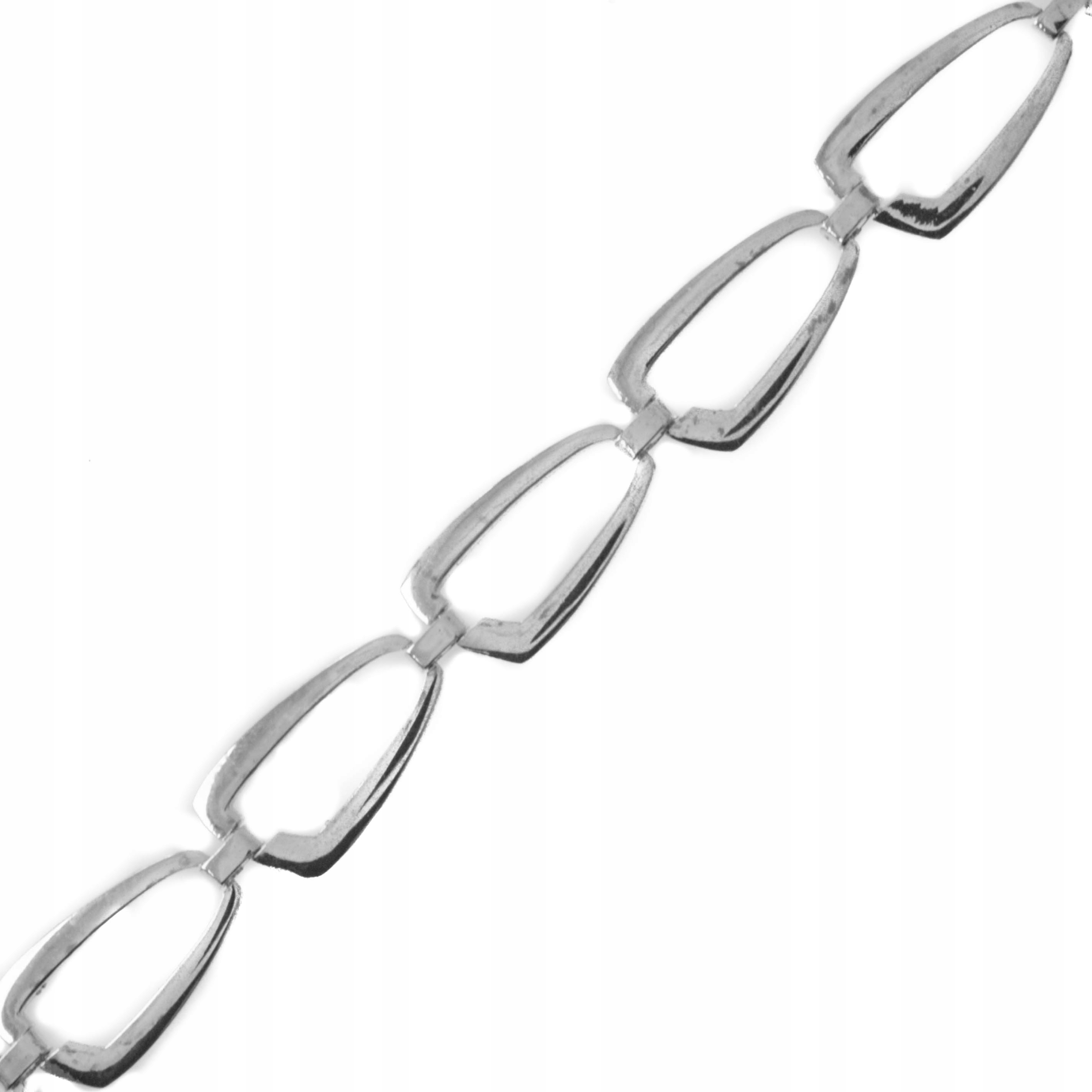 Moderní Geometrický Stříbrný Náramek Pr 925