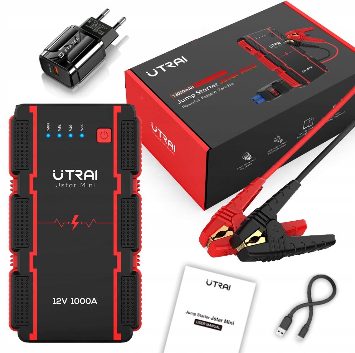 СТАРТЕР JUMP STARTER POWERBANK BOOSTER 13AH 1000A