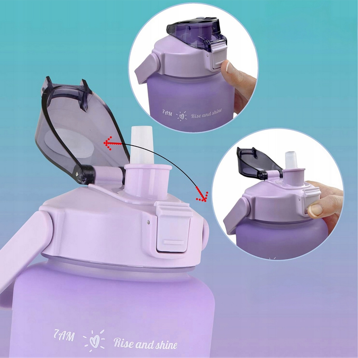 BIDON SPORTOWY 2L BUTELKA MOTYWACYJNA NA WODĘ RURKA UCHWYT PODZIAŁKA 2000ml Pojemność 2000 ml