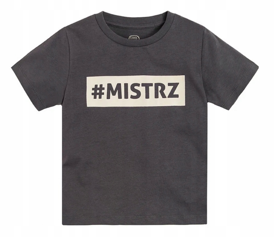 

Cool Club T-shirt chłopięcy grafitowy Mistrz r. 92
