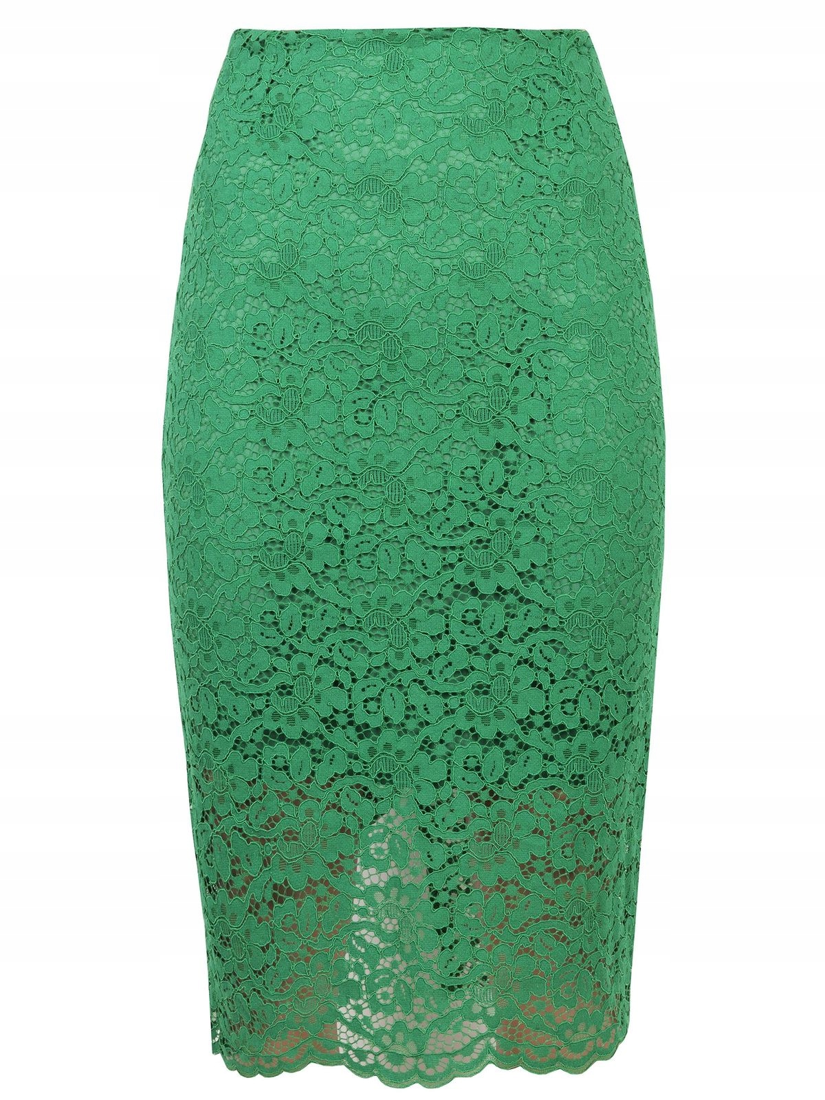 K12591 TOP SECRET ZIELONA KORONKOWA SPÓDNICA _34 Długość midi