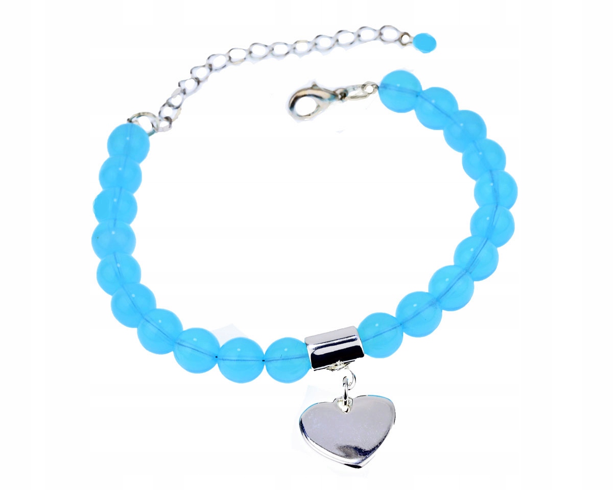 

bransoletka z pereł perełki+serduszko srebrne małe