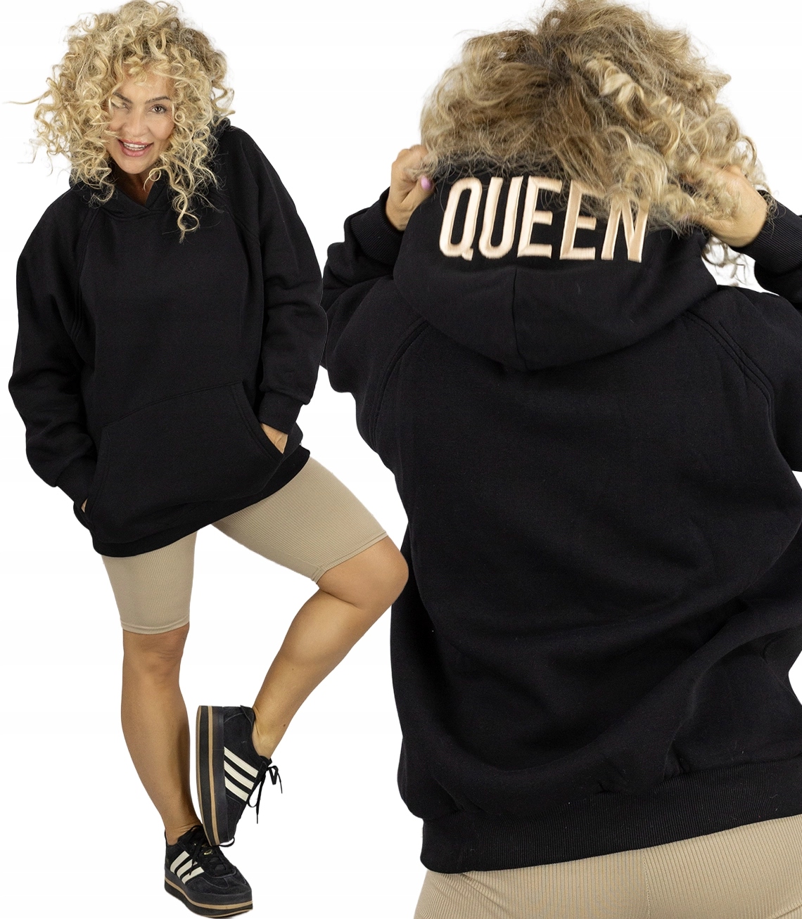 Mikina s s kapucí a výšivkou Queen unisize