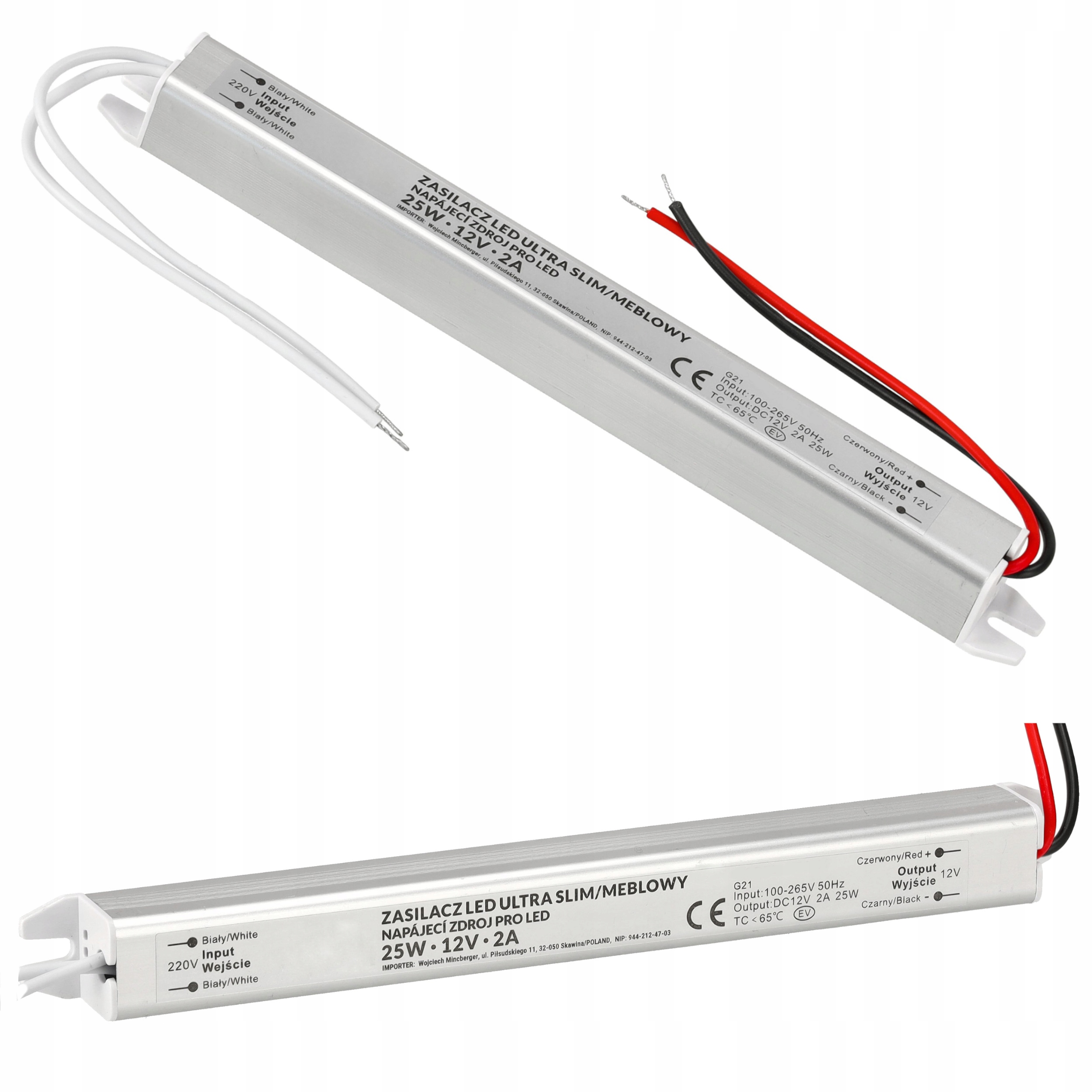 

Zasilacz Led 12V Meblowy Ultra Slim 2A 24W Do Taśm
