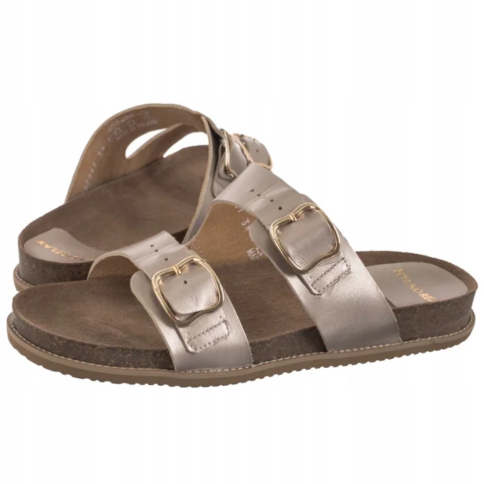 Kožené boty Dámské Nazouváky Ryłko Platinové 1WFA3_HZ _F46 Zlaté