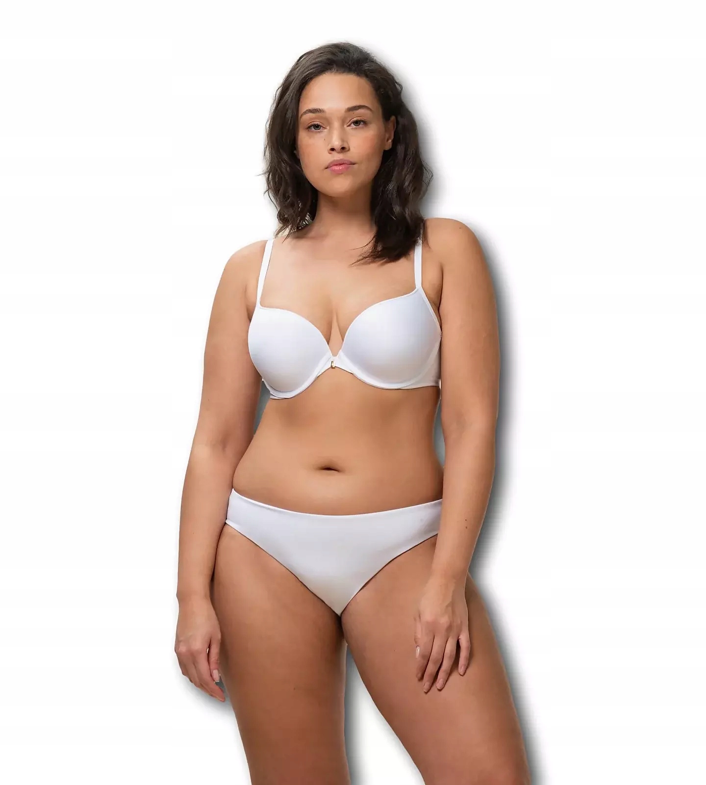 Biustonosz Triumph biały Body Make-Up Essentials WHU push-up miękki z fiszb Skład materiałowy 71% polyester 17% polyamide 12% elastane