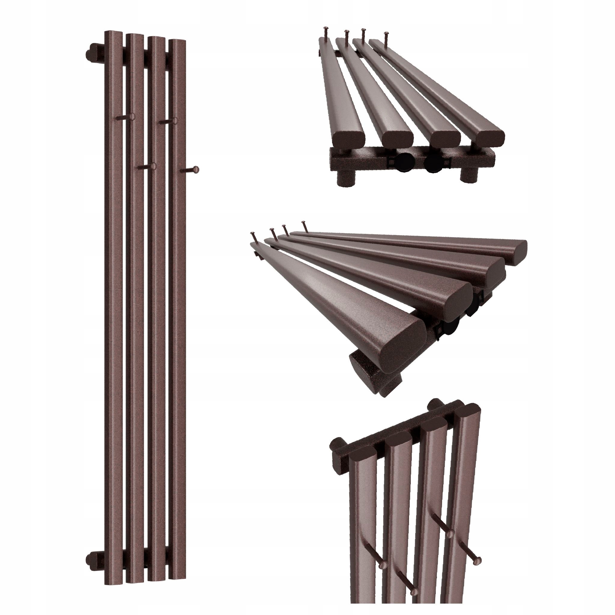 Dekorativní radiátor HORYZONT4 Hook 100x29 bordový