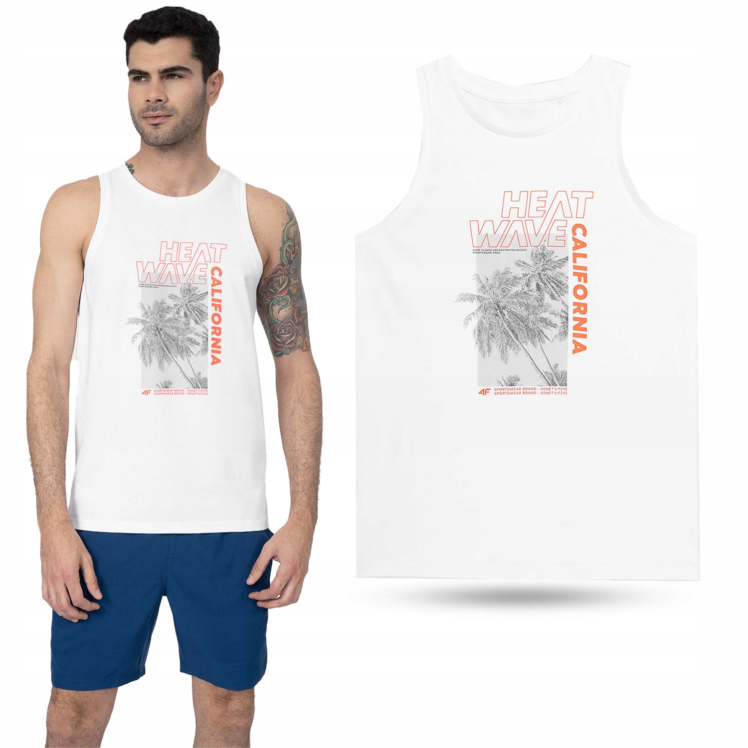 KOSZULKA MĘSKA 4F BEZRĘKAWNIK BAWEŁNA TOP SS23M354 Marka 4F