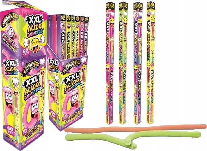 Levně Johny Bee Žvýkačka Acido Gumetro XXL s kyselým práškem 70 g 24 ks