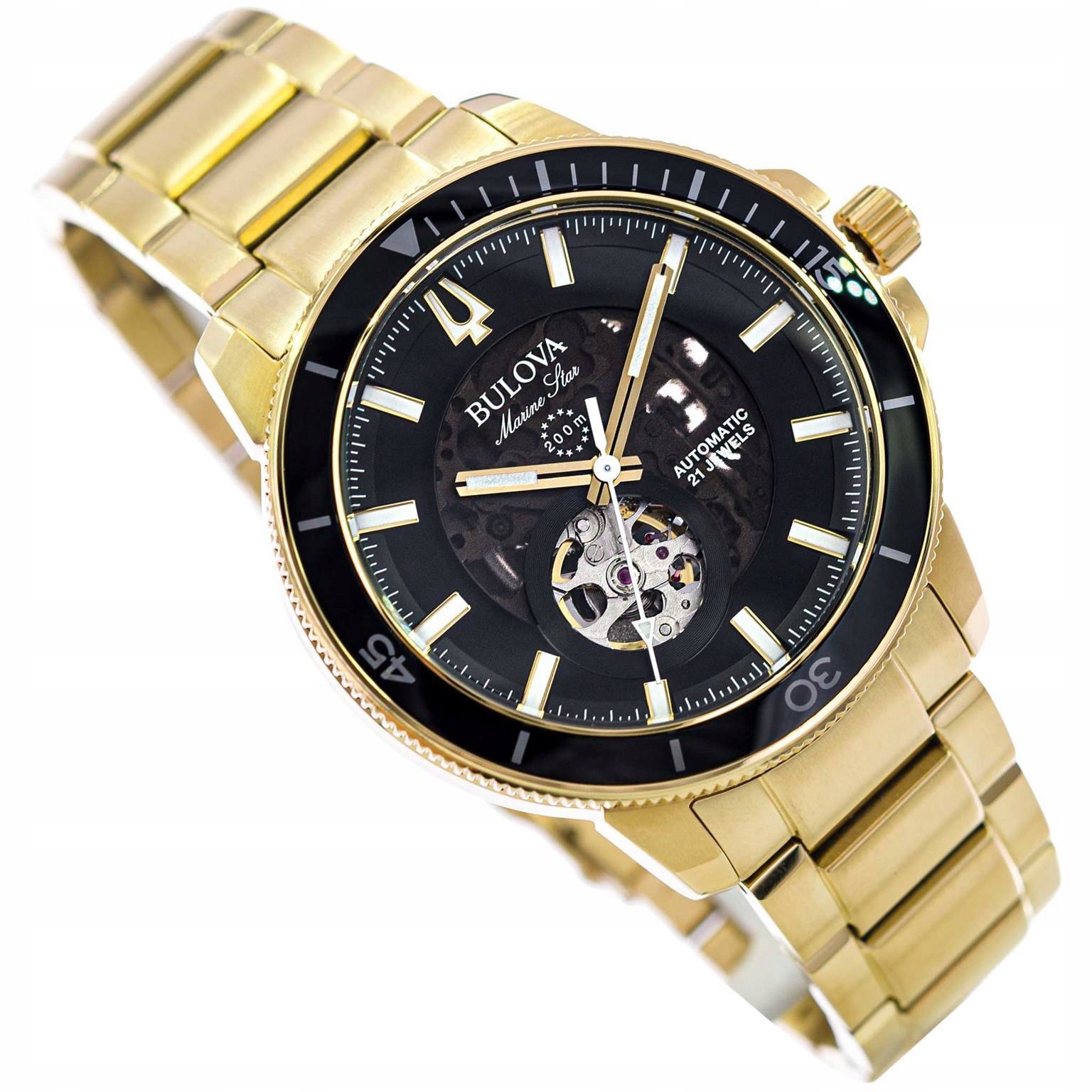 Pánské Hodinky Bulova 97A174 Automatic 200 M Zlaté