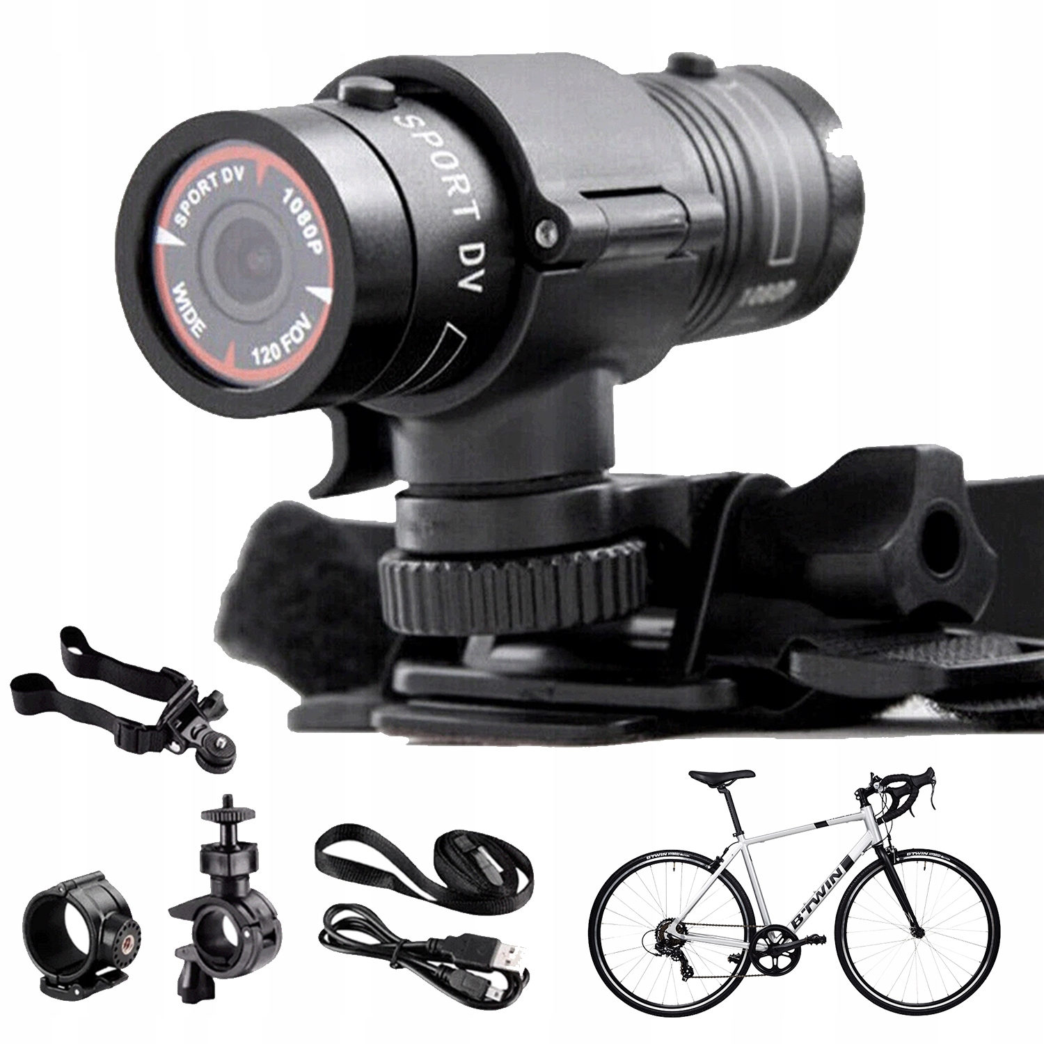 Mini Kamerka Na Kask Motocyklowy Szerokokątna 1080P Full Hd Sportowa Kamera