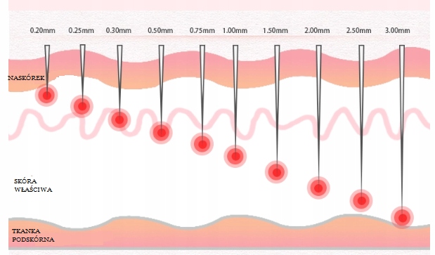 Derma Roller 540 TYTAN 0,50 mm dermaroller GOLD Marka Activ