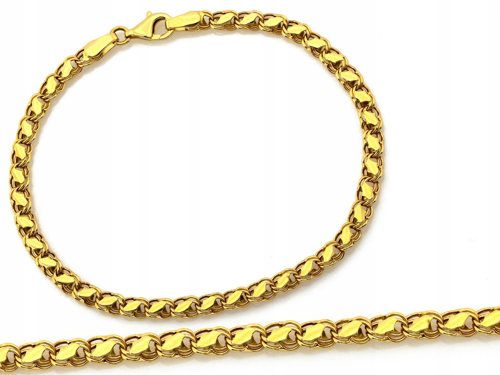 Zlatý náramek 585 lesklý ze skládacích prvků r20 dárek 2.86 g