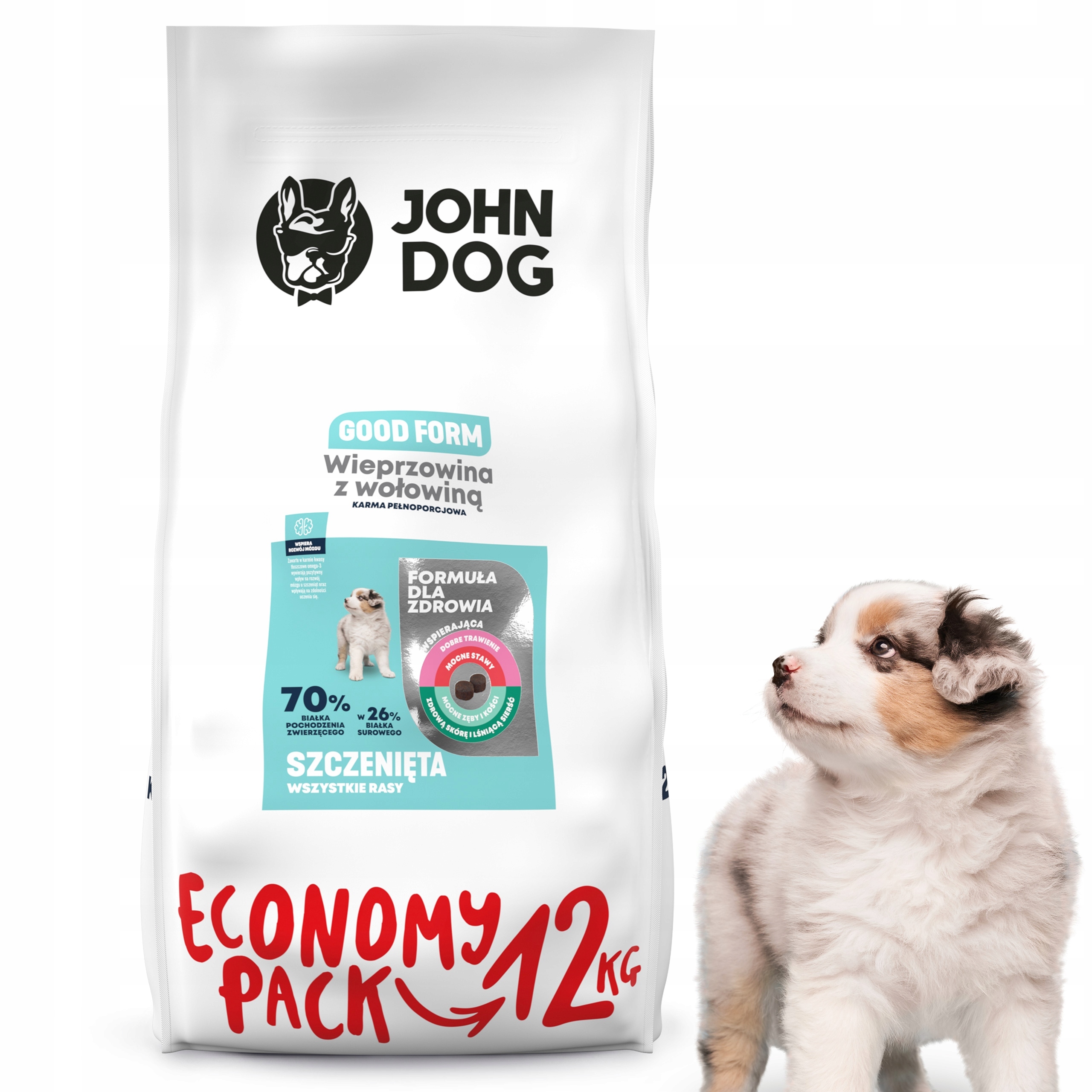 Levně John Dog Good Form krmivo pro štěňata – Vepřové S Hovězím 12 kg