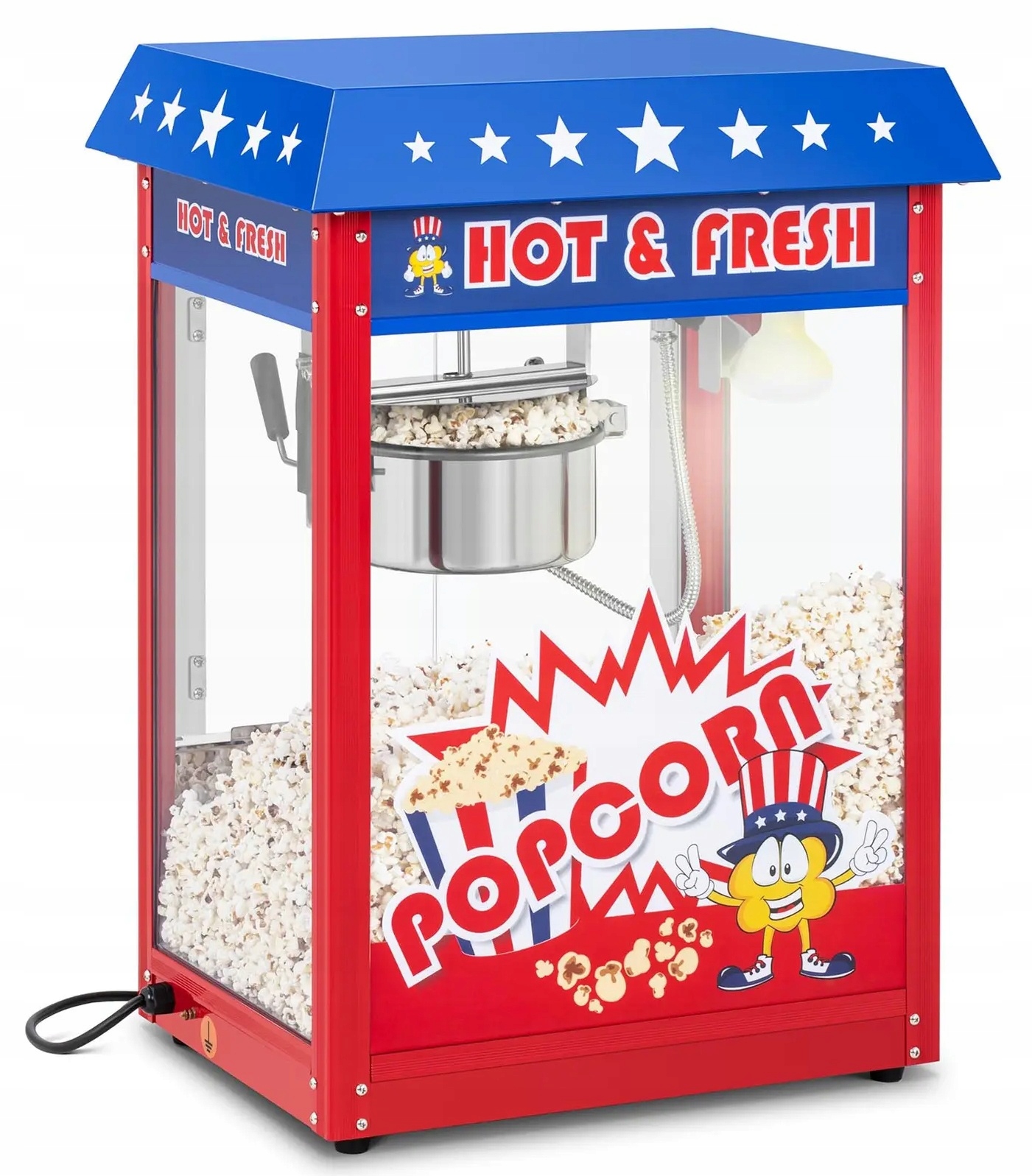 Stroj na popcorn americký styl 1500 W 5 kg/h Royal Catering RCPR-16.1