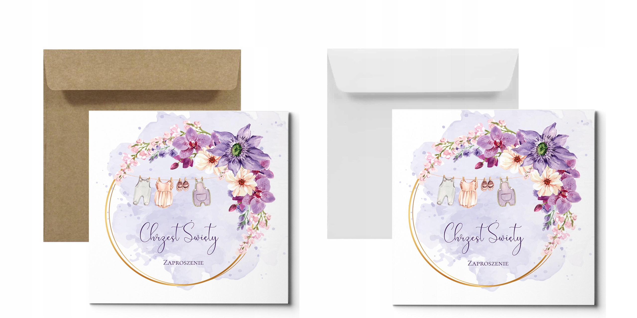 ZAPROSZENIE na Chrzest Święty +KOPERTA +SZNUREK Wysokość produktu 14 cm