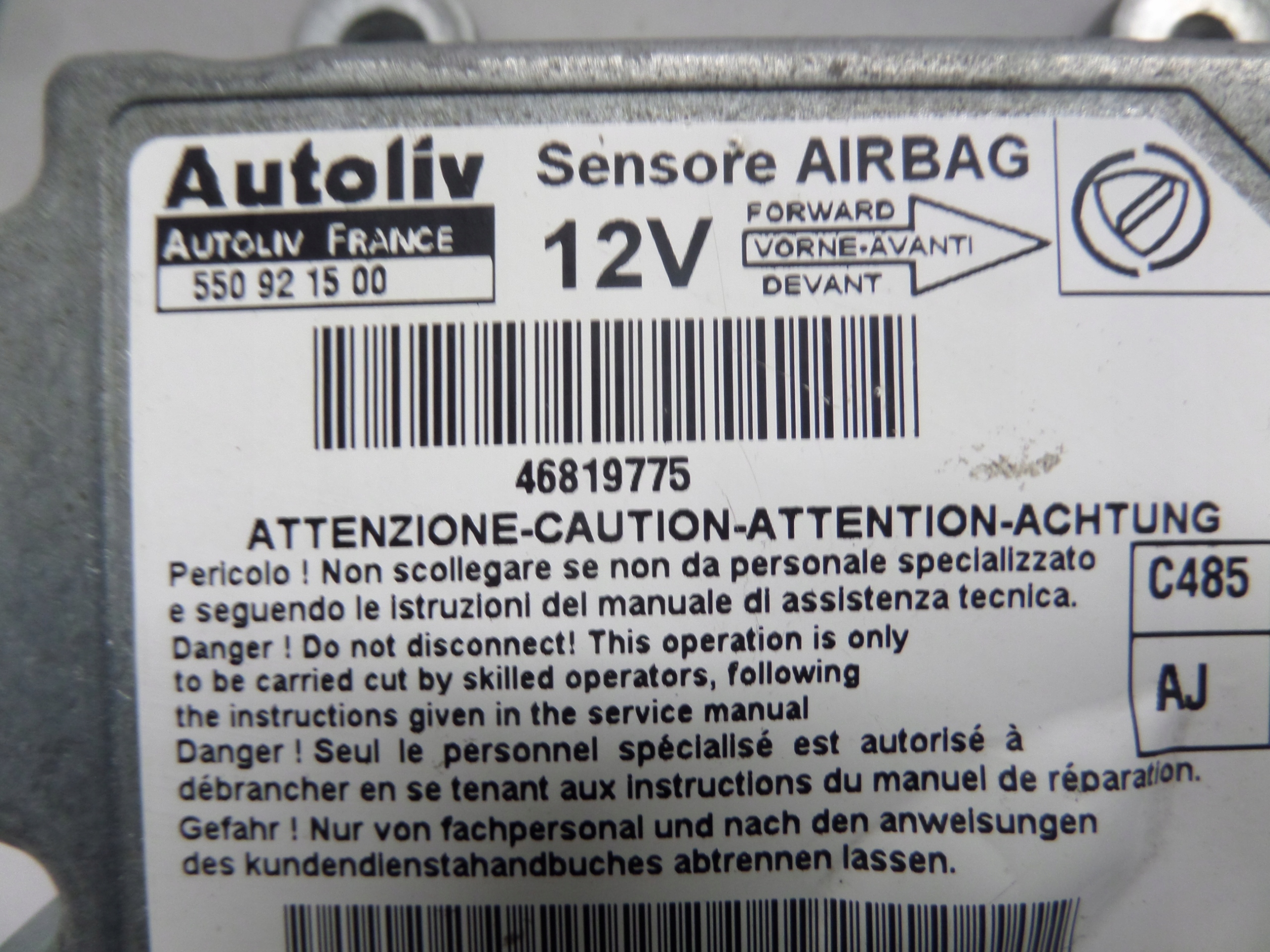 modulo SENSOR airbag airbag FIAT DOBLO e 01-10 46819775