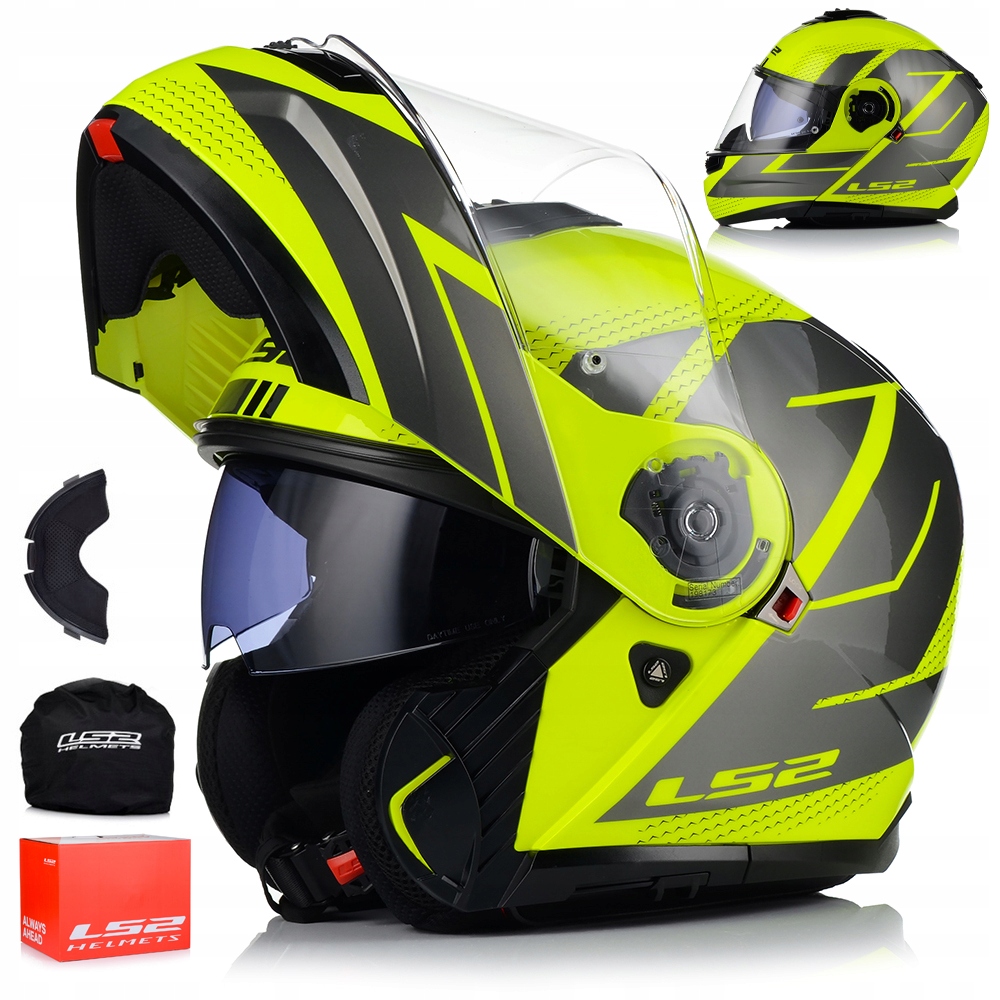 Motocyklová Prilba LS2 FF908 Strobe II Čeľusťový Systém Pinlock Clona