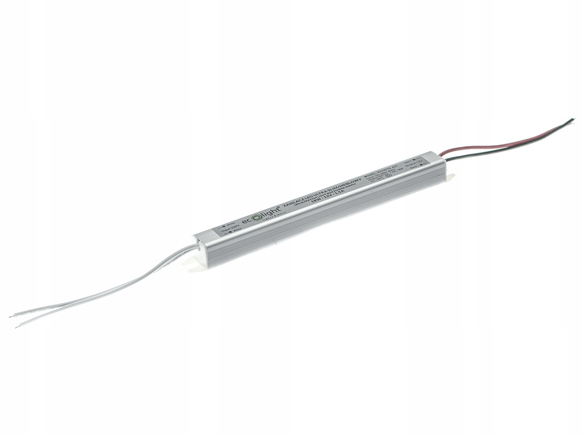 ZASILACZ DO TAŚM LED MEBLOWY SLIM IP20 12V DC 1,5A 18W Kod producenta EC79772