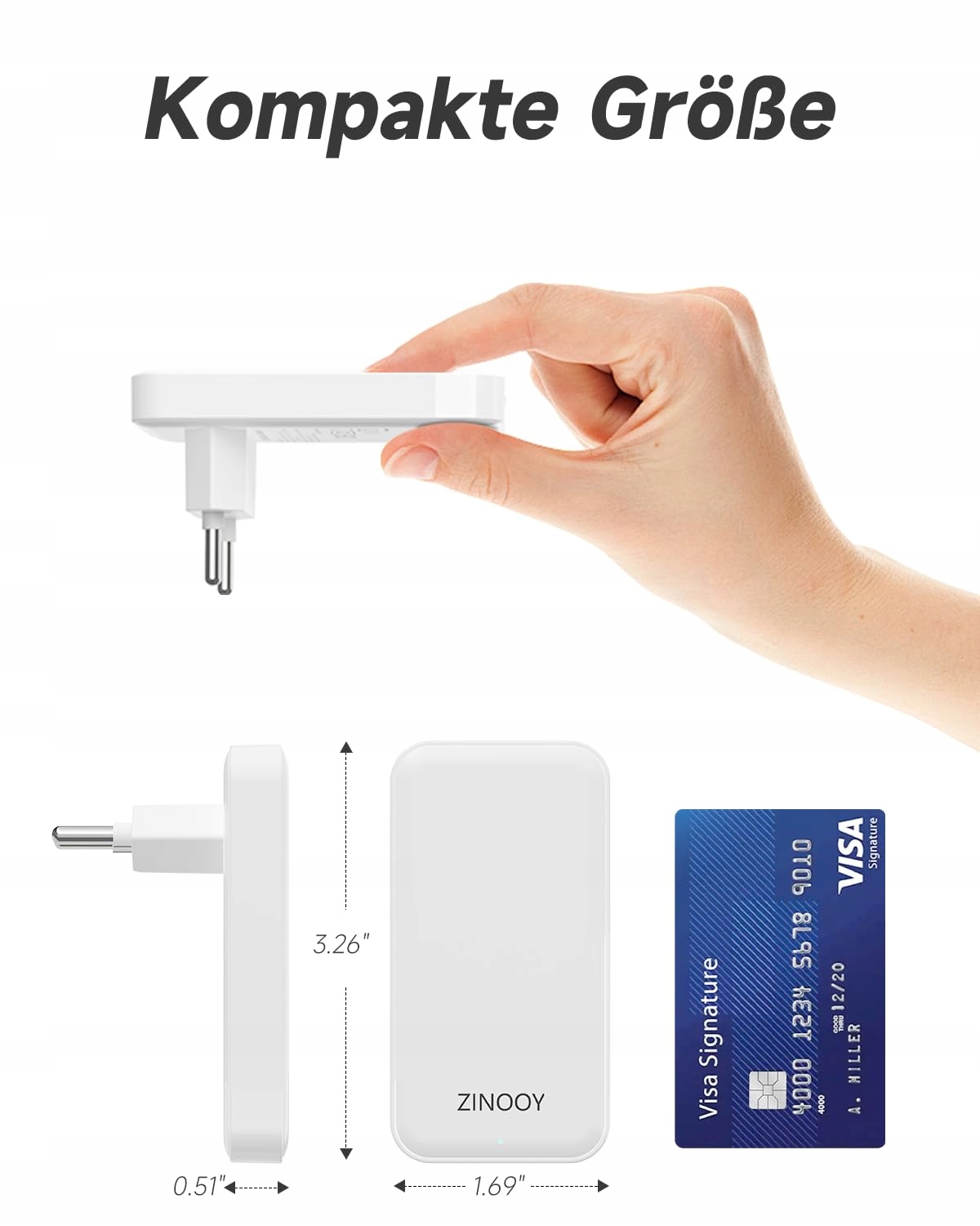 ZINOOY Ładowarka USB C 20W PD Szybkie Ładowanie iPhone Galaxy — miniatura 3
