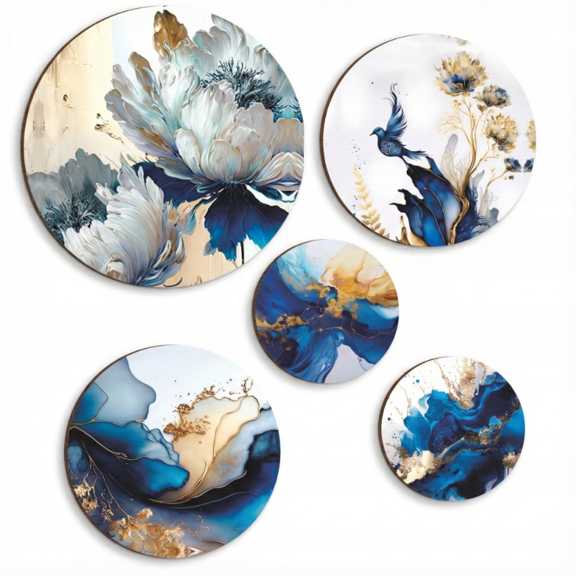 Nástěnné obrazy Bílé květiny na zeď do obývacího pokoje v ložnici 5 kusů