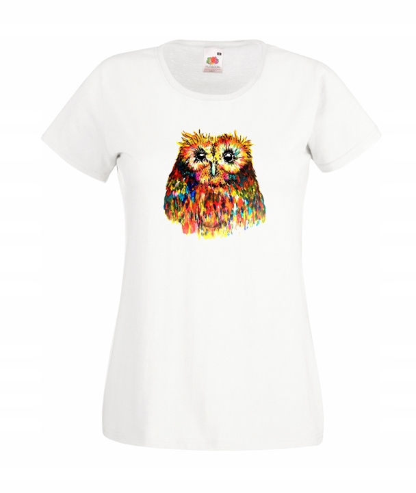 

S Koszulka Damska Sowa Sowy Kolorowa Sówka Owl