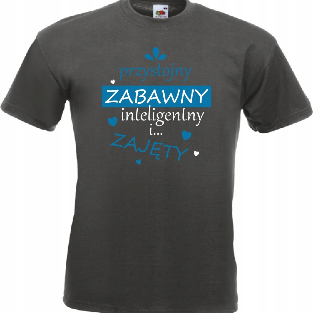 

Koszulka przystojny zabawny zajęty XXL grafitowa