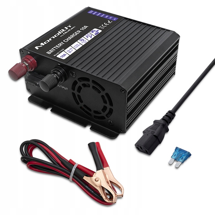 Inteligentna ładowarka do akumulatorów LiFePO4 AGM GEL SLA 10A 12V Natężenie maksymalne 10 A