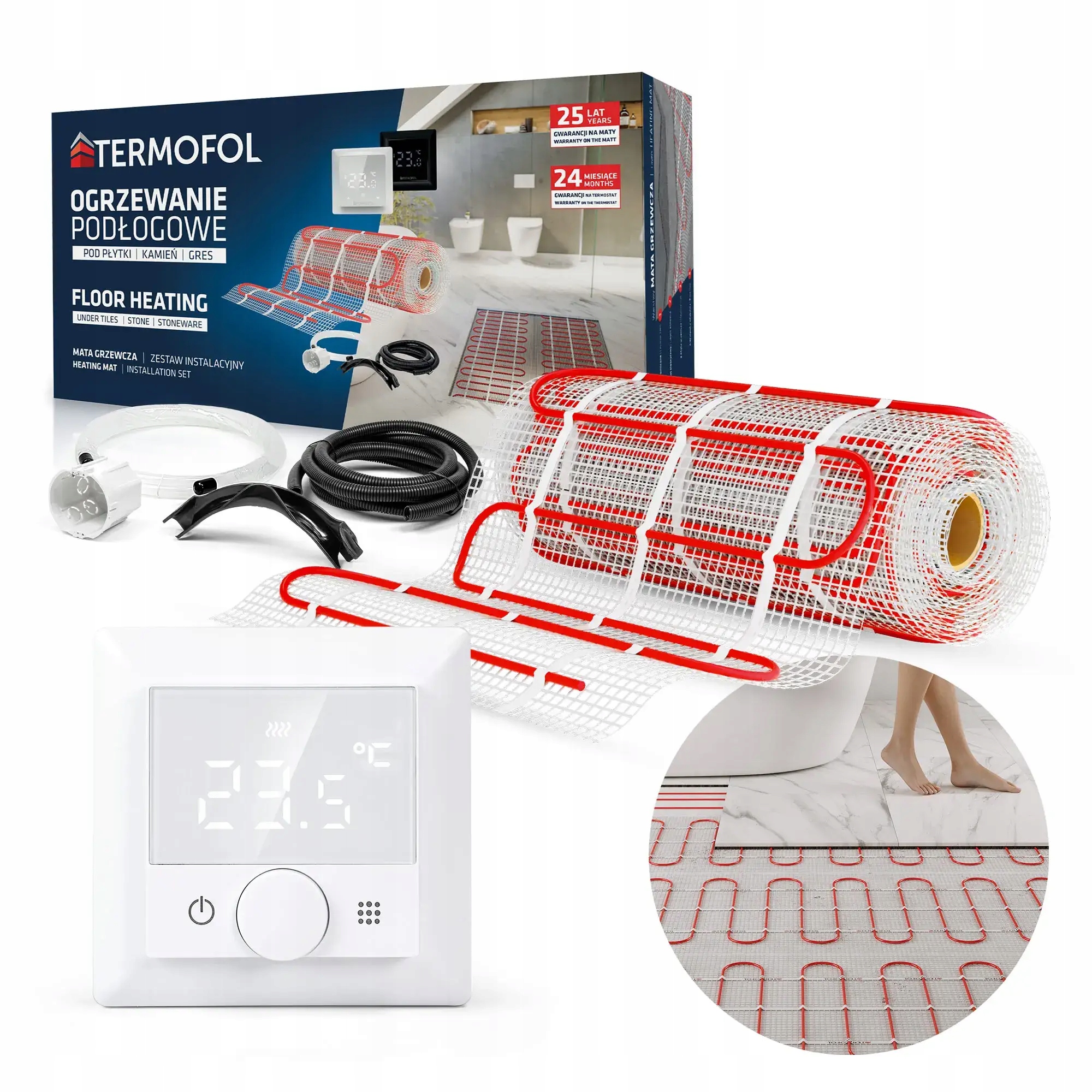 Set Vykurovacia Podložka plocha 6 m2 šírka 50 cm 150 W TF-H5