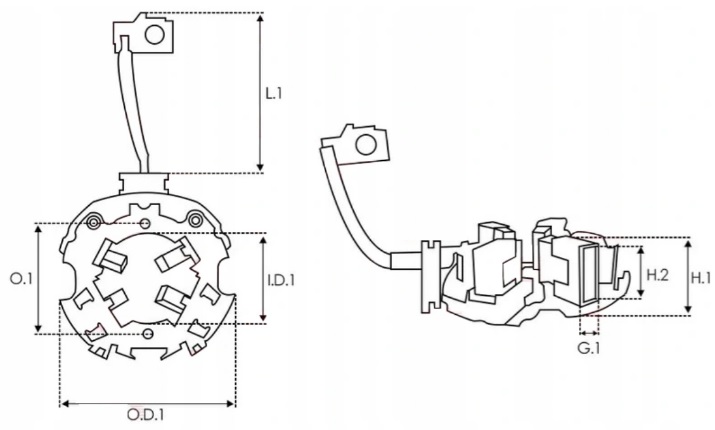 Szczotkotrzymacz alternatora ABH6011S typ DENSO Producent części AS-PL
