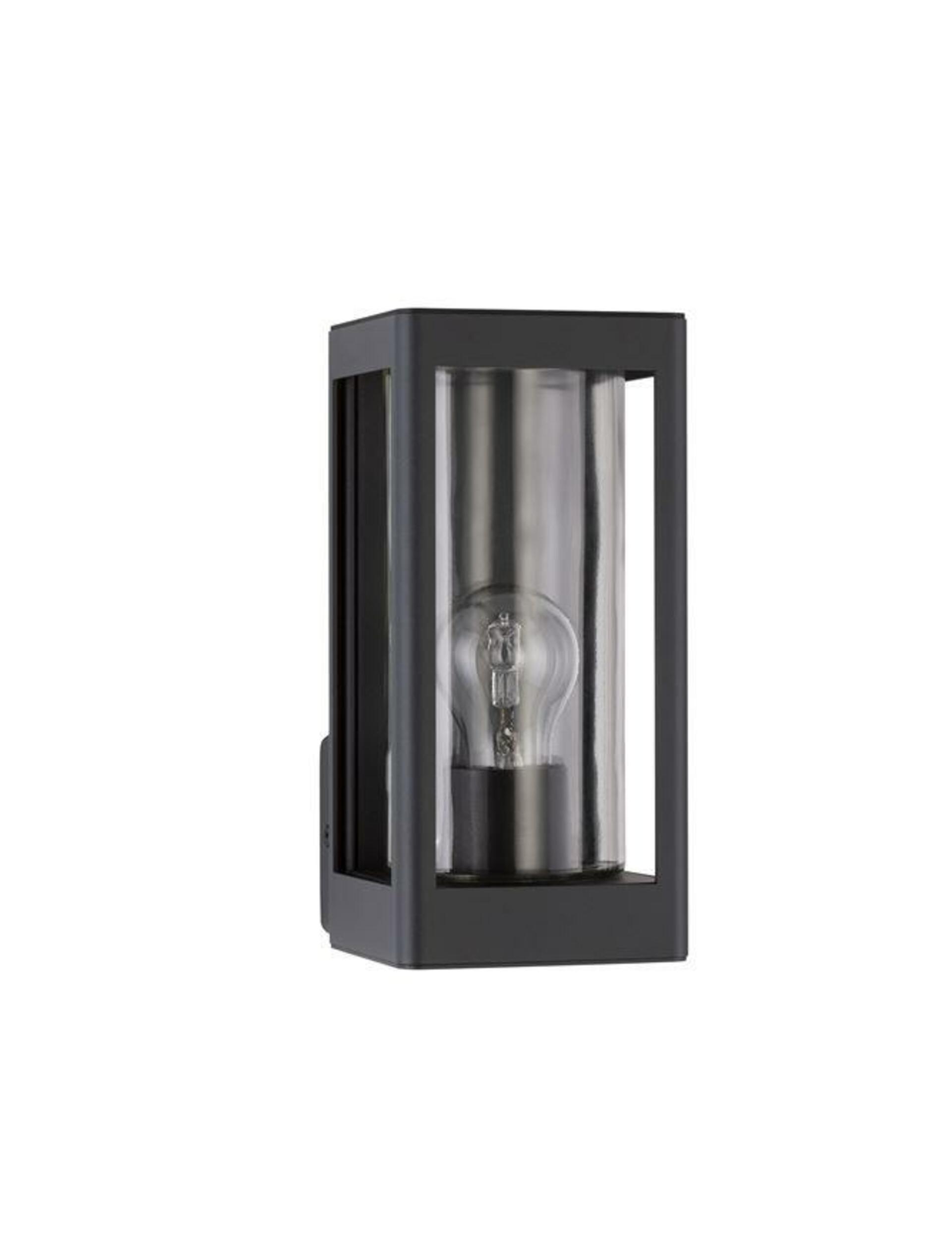 Nova Luce vonkajšie nástenné svietidlo Figo tmavo šedý hliník a číre sklo E27