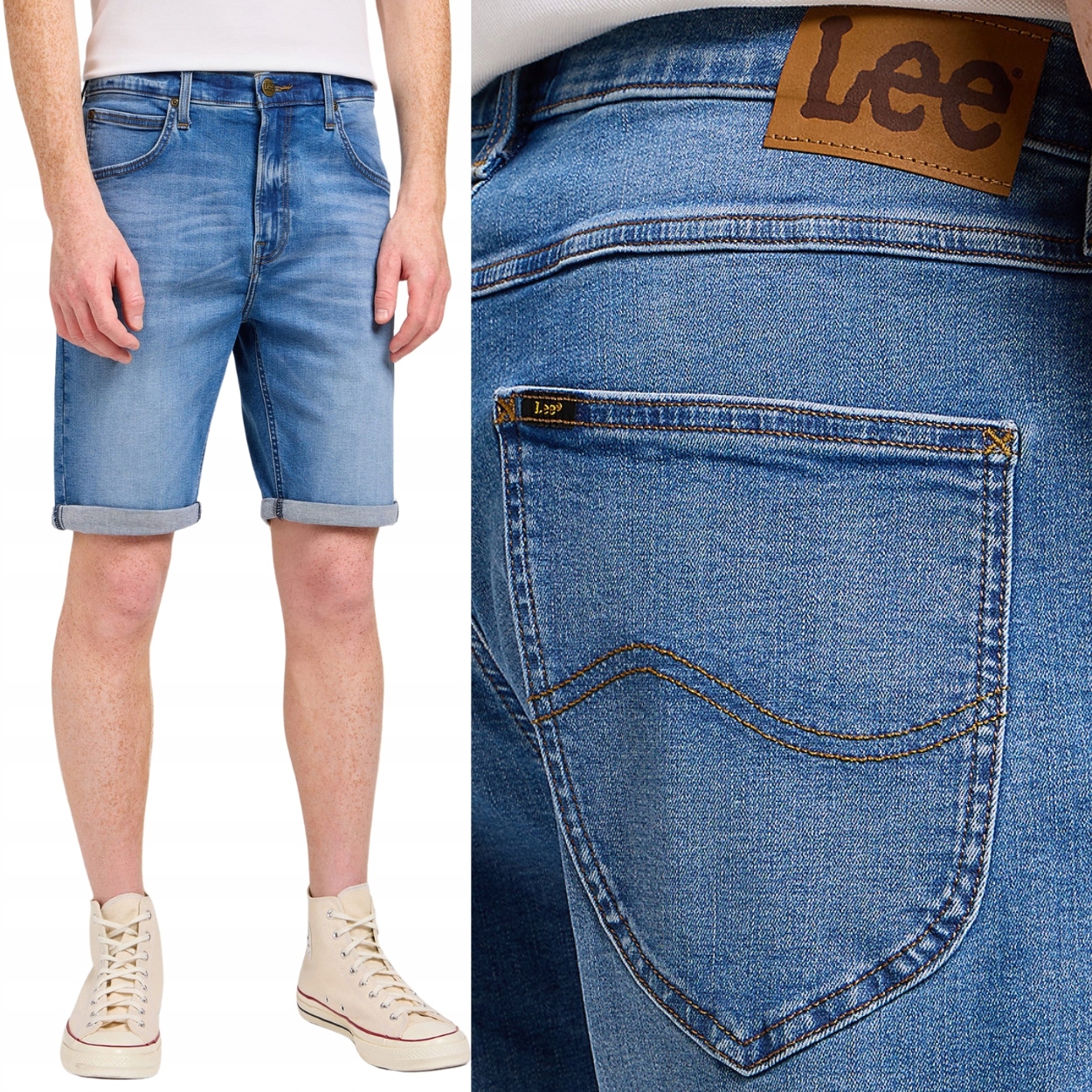 Lee 5 Pocket Short Carrier Blue Krátké Kraťasy Džínové Šortky Džíny W38